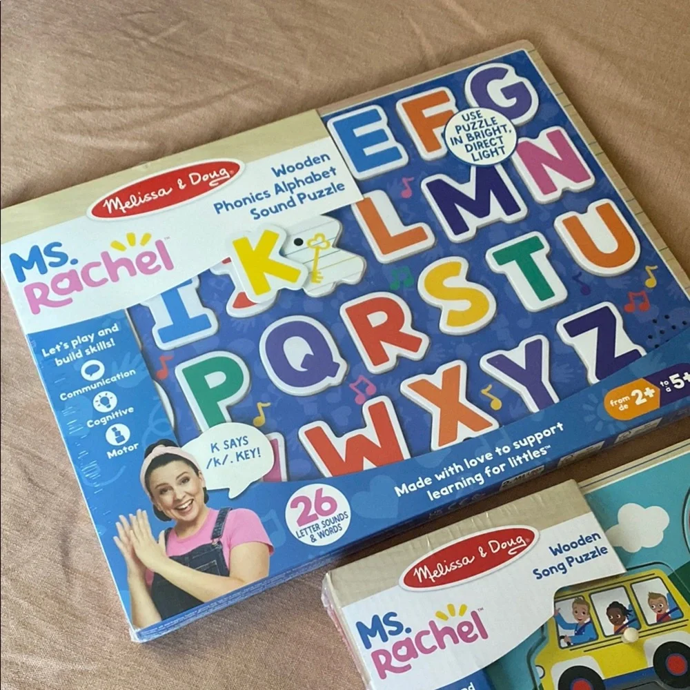 Melissa & Doug / Ms. Rachel Wooden Phonics Alphabet Sound Puzzle Lot - Picture 3 of 5